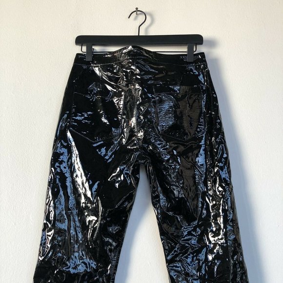 Zeynep Arcay Patent Leather Pants Ankle Slits 4 - Picture 10 of 12